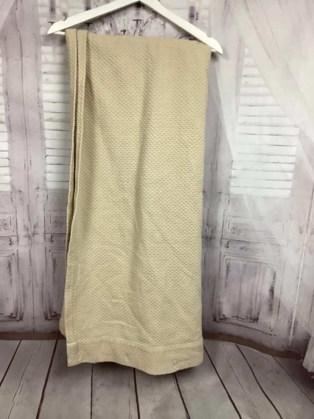 Pottery Barn Shower Curtain Cream Textured Cotton